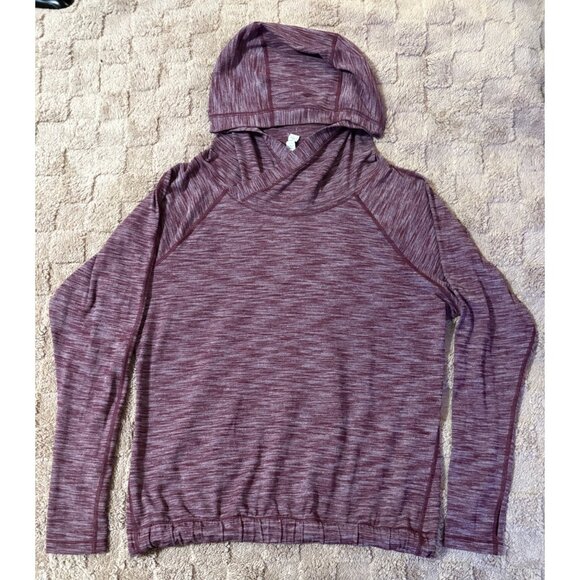 EXCELLENT Lululemon Healthy Heart Pullover Long Sleeve Hoodie Black Cherry 6 - Picture 1 of 8